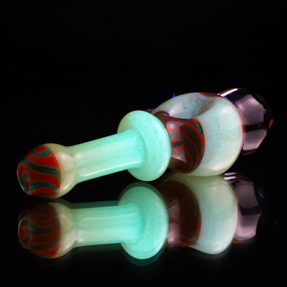 Cowboy Glass Yellow UV Faceted Pipe - Image 4