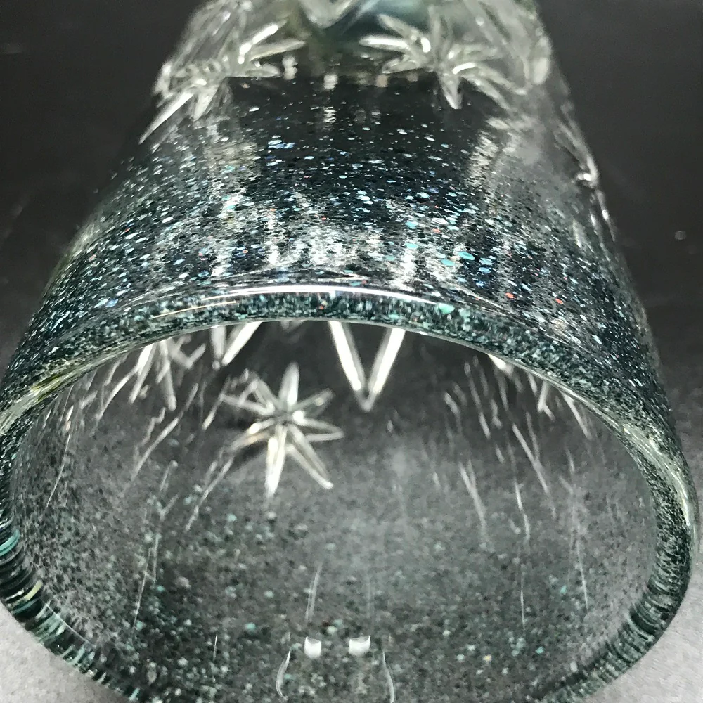 Rotational Science Hand Carved Frit Accented Pint Glass / #3 - Image 4