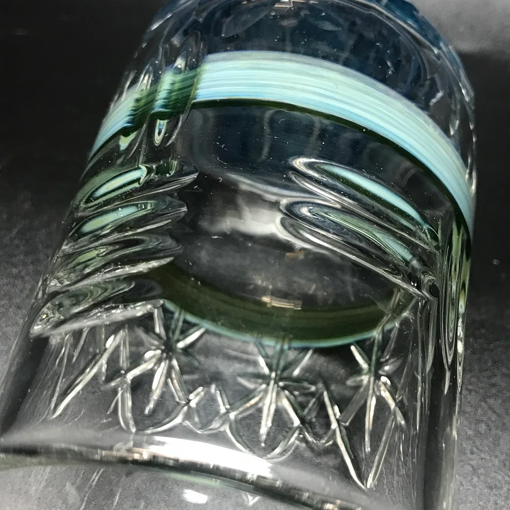 Rotational Science Hand Carved Swirl Wrapped Cocktail Glass / #5 - Image 4