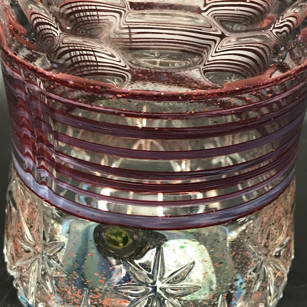 Rotational Science Color Wrapped Space Scene Base Hand Carved Drinking Glass / #10 - Image 2