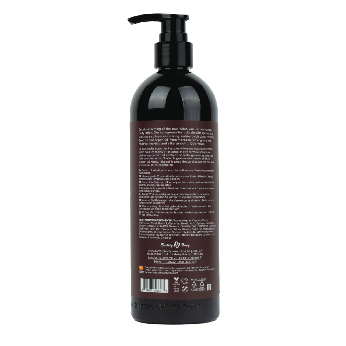 Earthly Body Hemp Seed Hand & Body Lotion - Sunsational 16oz - Image 2