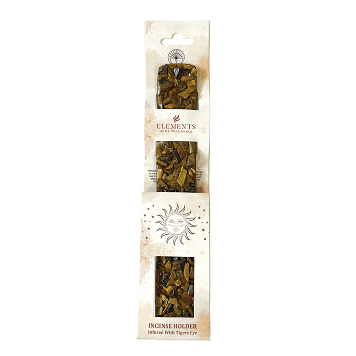 Elements Crystal Wooden Incense Burner in Tigers Eye