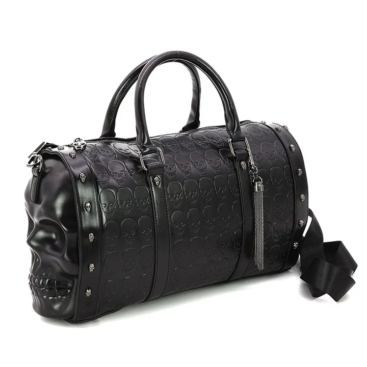 Embossed 3D Molded Skull Duffle Bag