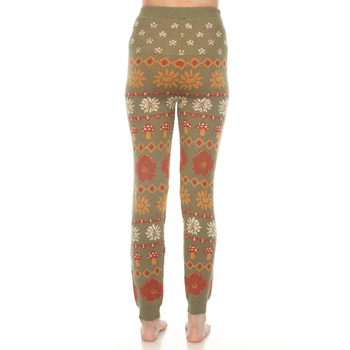 Fair Isle Mushroom Sweater Leggings in Sage SALE - Image 3