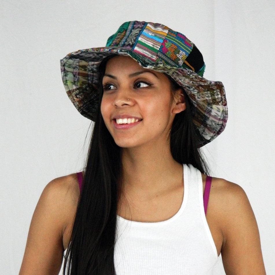 Ixchel Floppy Patchwork Hat in Hand Made Fabric