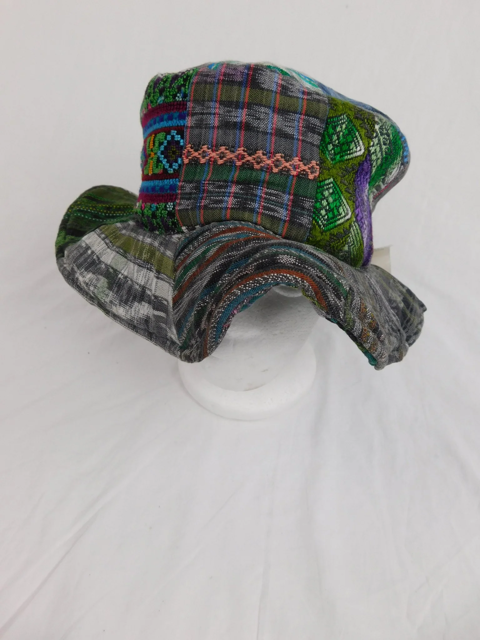 Ixchel Floppy Patchwork Hat in Hand Made Fabric - Image 3