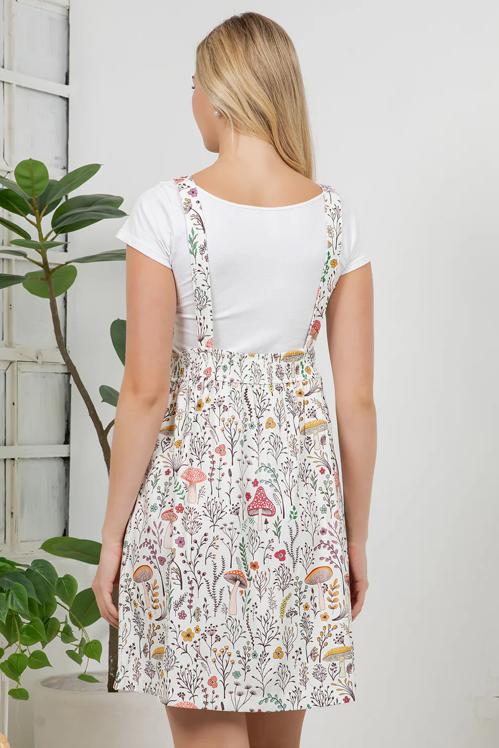 Floral Mushroom Corduroy Overall Dress - Image 2