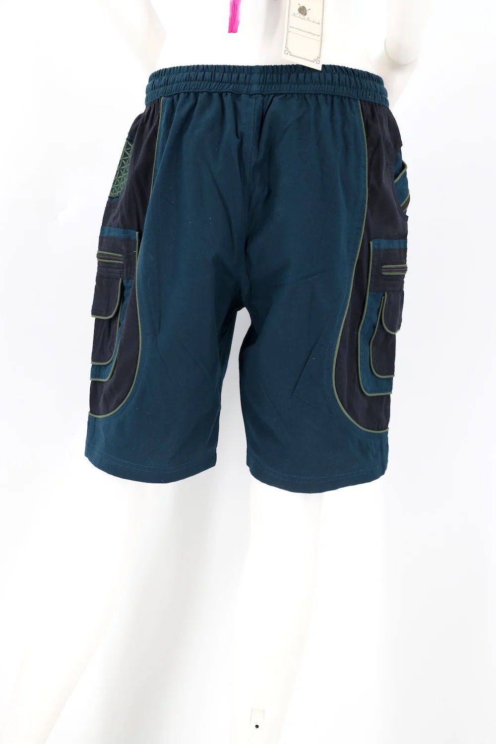 Flower of Life Cargo Shorts in Teal - Image 3