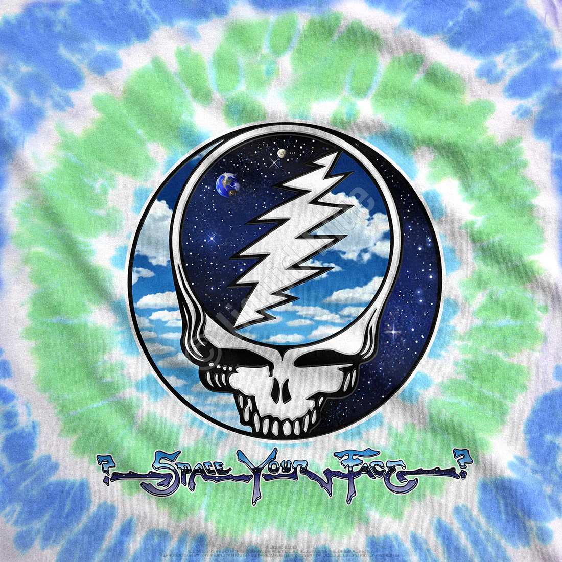 Grateful Dead Sky Space Steal Your Face Tie Dye T-Shirt - Image 2