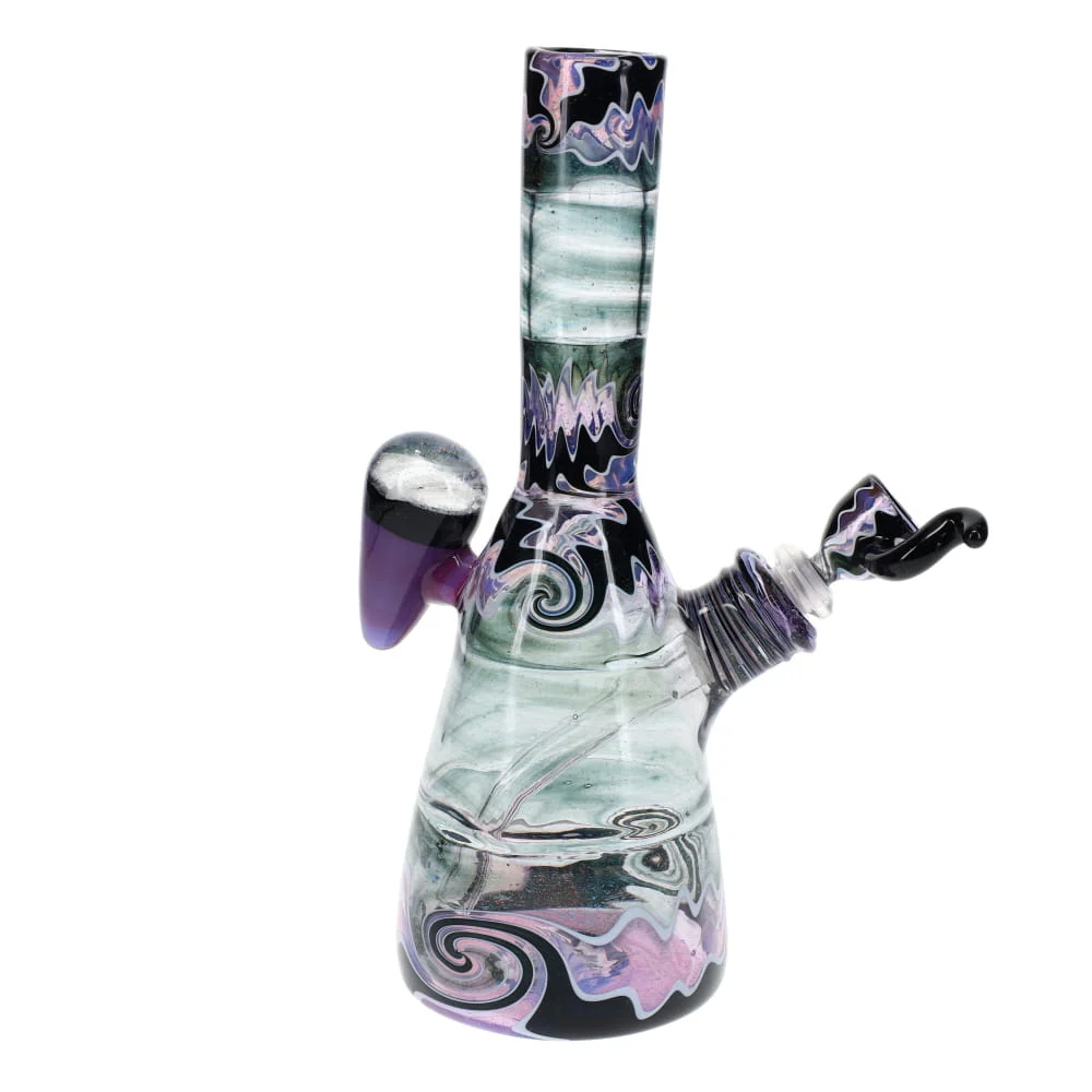 Gladstone Glass Purple White & Black Wig Wag Rig - Image 2