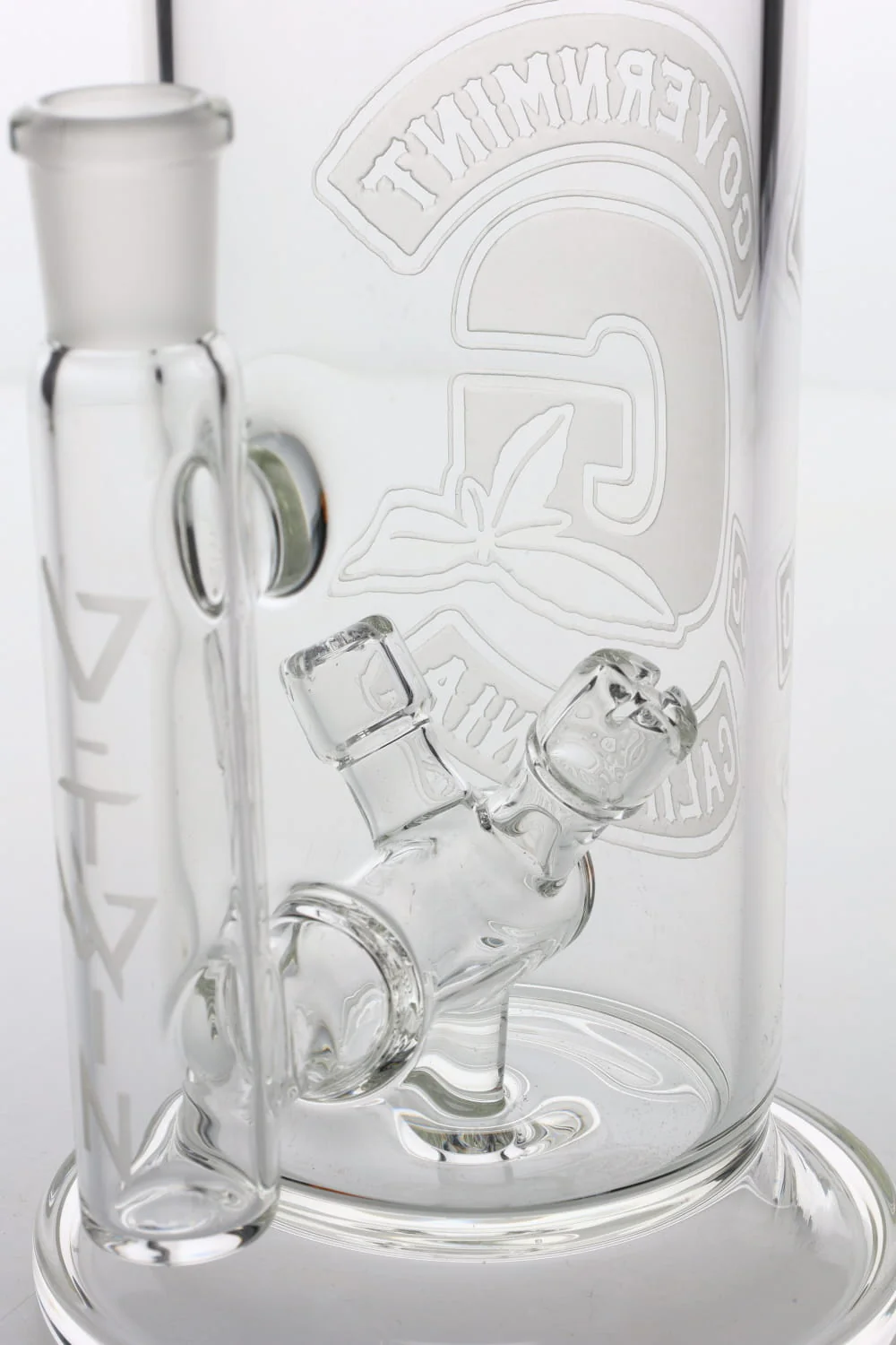 Governmint Glass x D Wreck Clear Sandblast V Twin Perc Water Pipe - Image 13