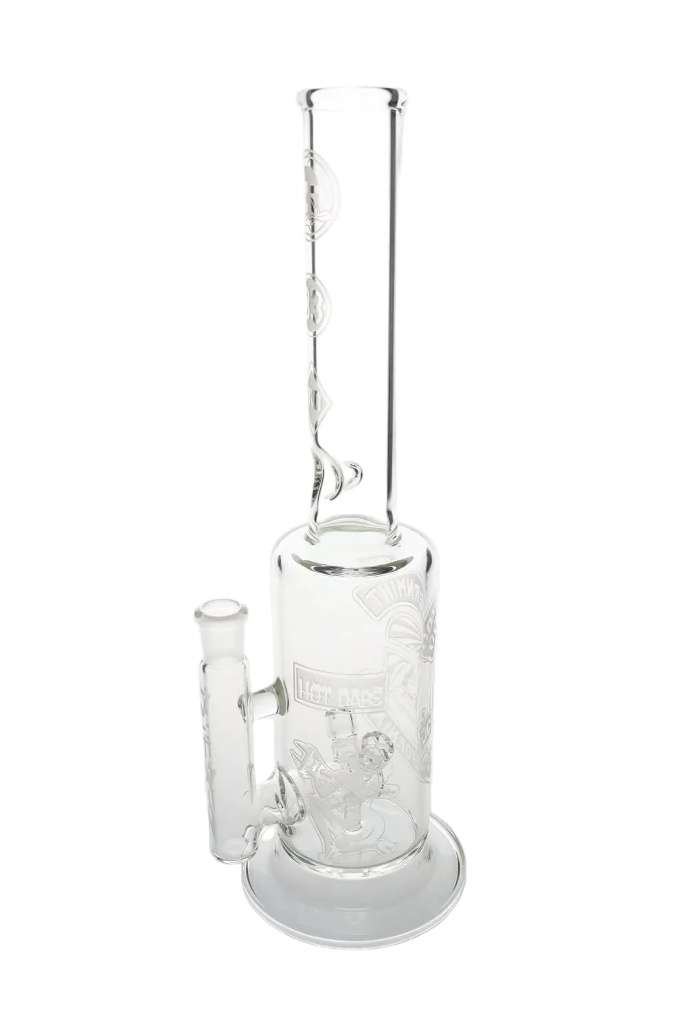 Governmint Glass x D Wreck Clear Sandblast V Twin Perc Water Pipe - Image 2