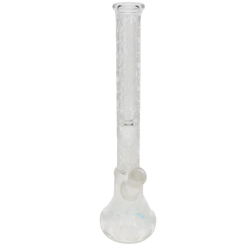 Governmint Glass x Liberty Clear Bubble Base Water Pipe - Grateful Dead Uncle Sam "High Times" Sandblast