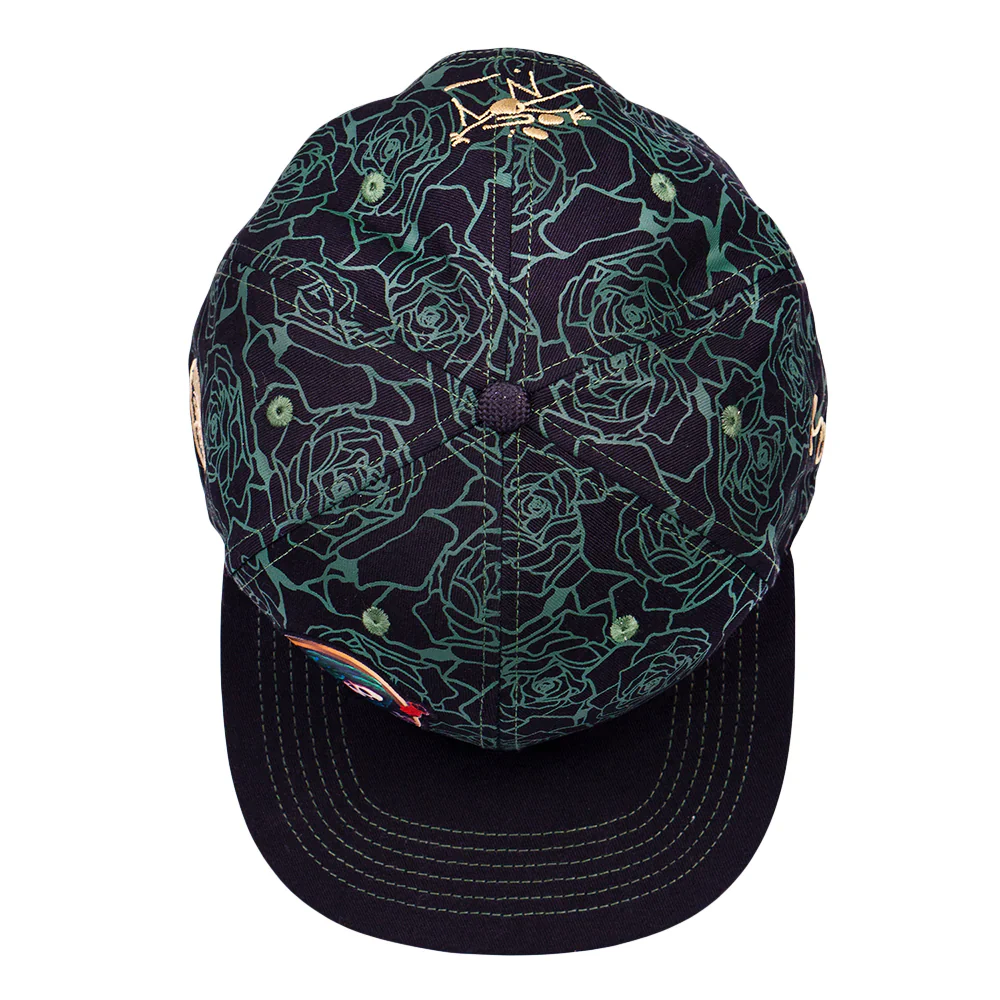 Grassroots California Stanley Mouse Mandolin Jester Never Summer Green Rose Snapback Hat - Image 2
