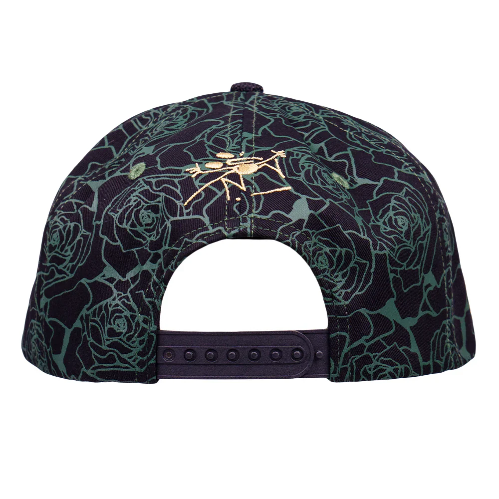 Grassroots California Stanley Mouse Mandolin Jester Never Summer Green Rose Snapback Hat - Image 4