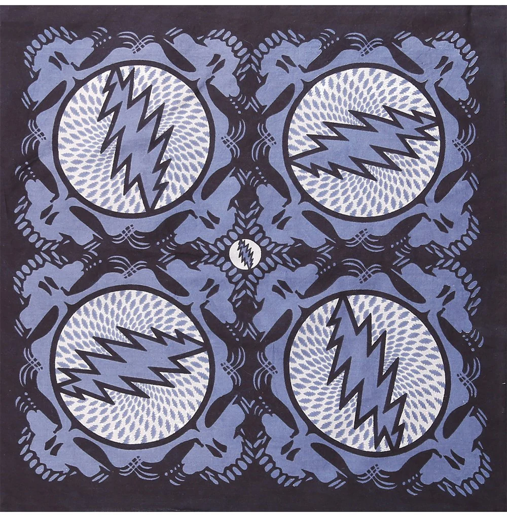 Grateful Dead Spin Your Face Bandana in Slate