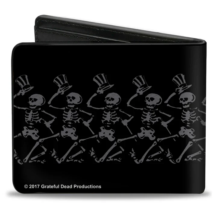 Grateful Dead Steal Your Face Logo Dancing Skeletons Bi-Fold Wallet - Image 2