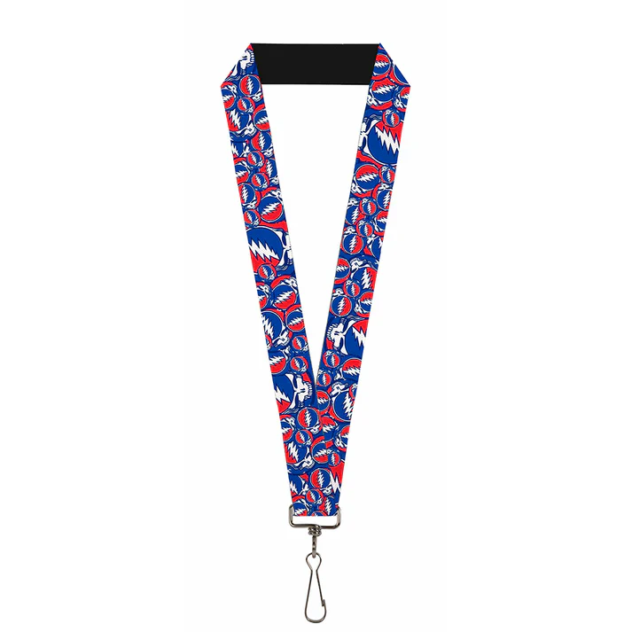 Grateful Dead Steal Your Face Stacked Pattern Lanyard SALE