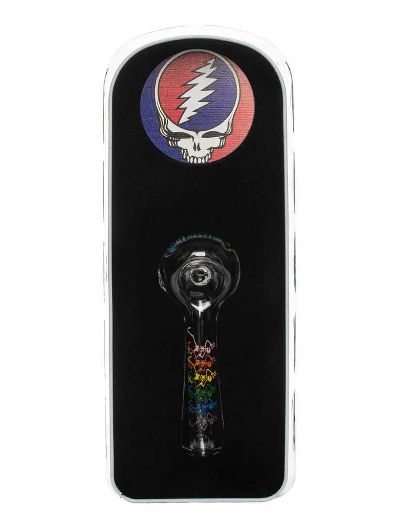 Grateful Dead x Gear Premium 4.5" Dancing Skeleton Hand Pipe & Grinder Set with Collectable Bus Tin - Image 3