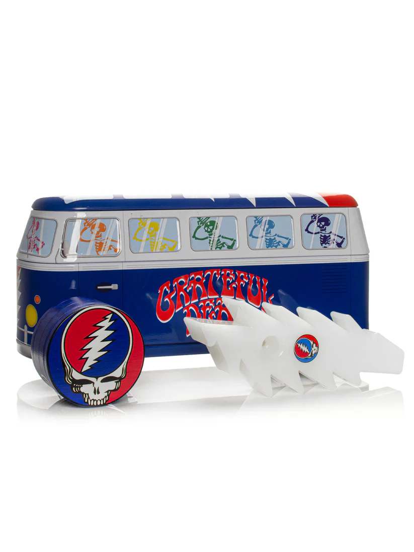 Grateful Dead x Gear Premium 6" Lightning Bolt Hand Pipe & Grinder Set with Collectable Bus Tin - Image 5