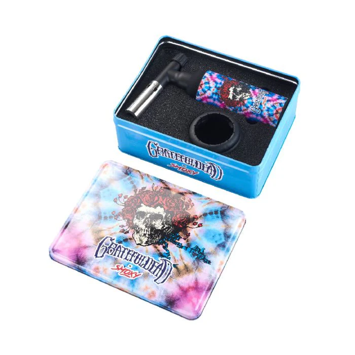 Grateful Dead x SMOXY Dragon Torch with Tin - Blue Skull & Roses - Image 2
