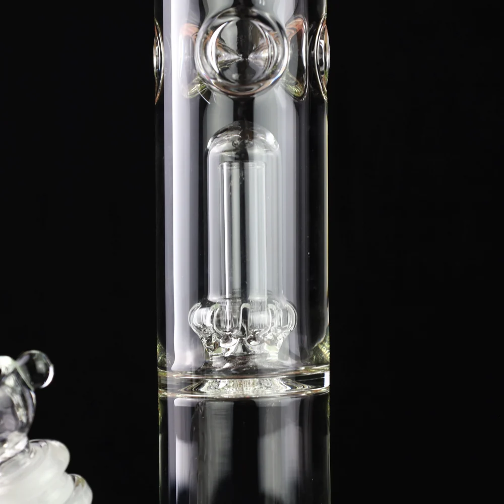 King Volcano 44mm Showerhead Perc Ice Pinch Straight Tube with Color Wraps 15" - Image 2