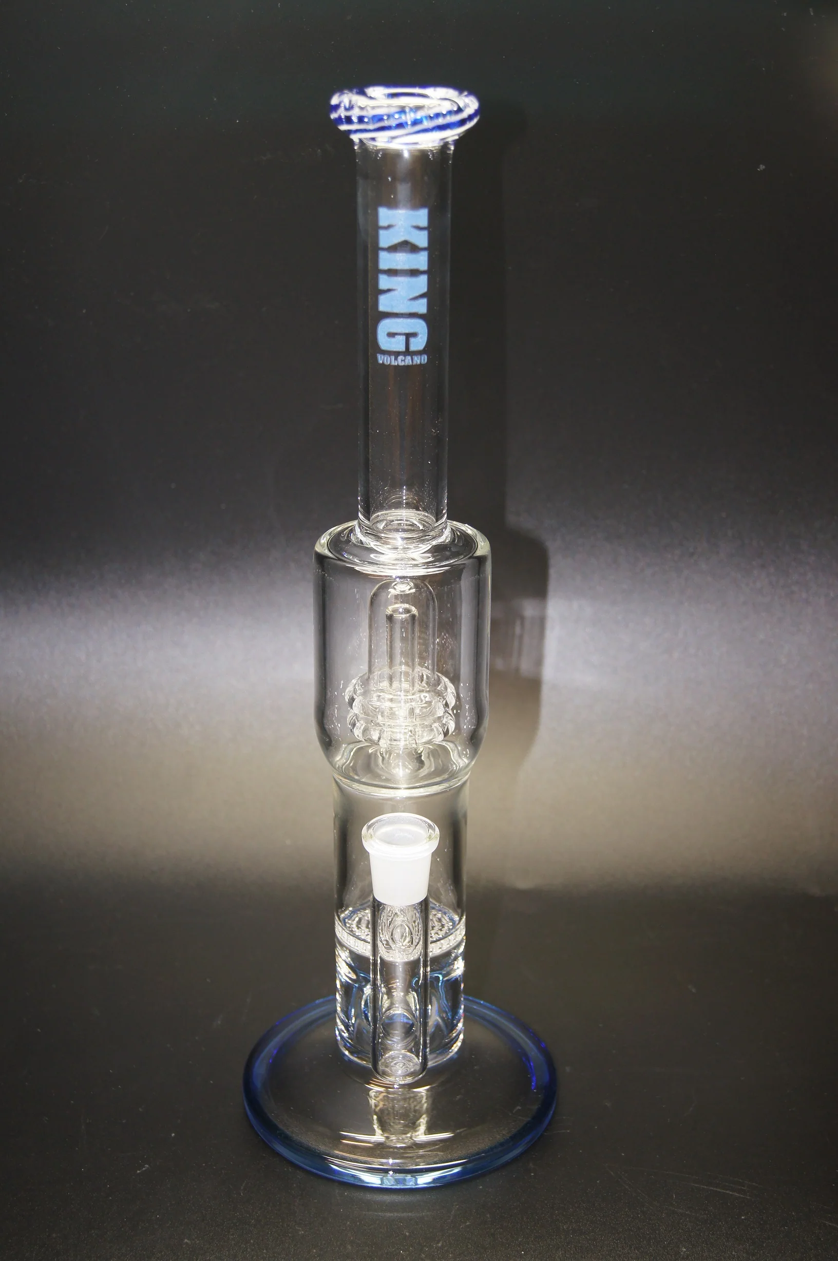 King Volcano Showerhead & Honeycomb Perc Color Wrap Water Pipe