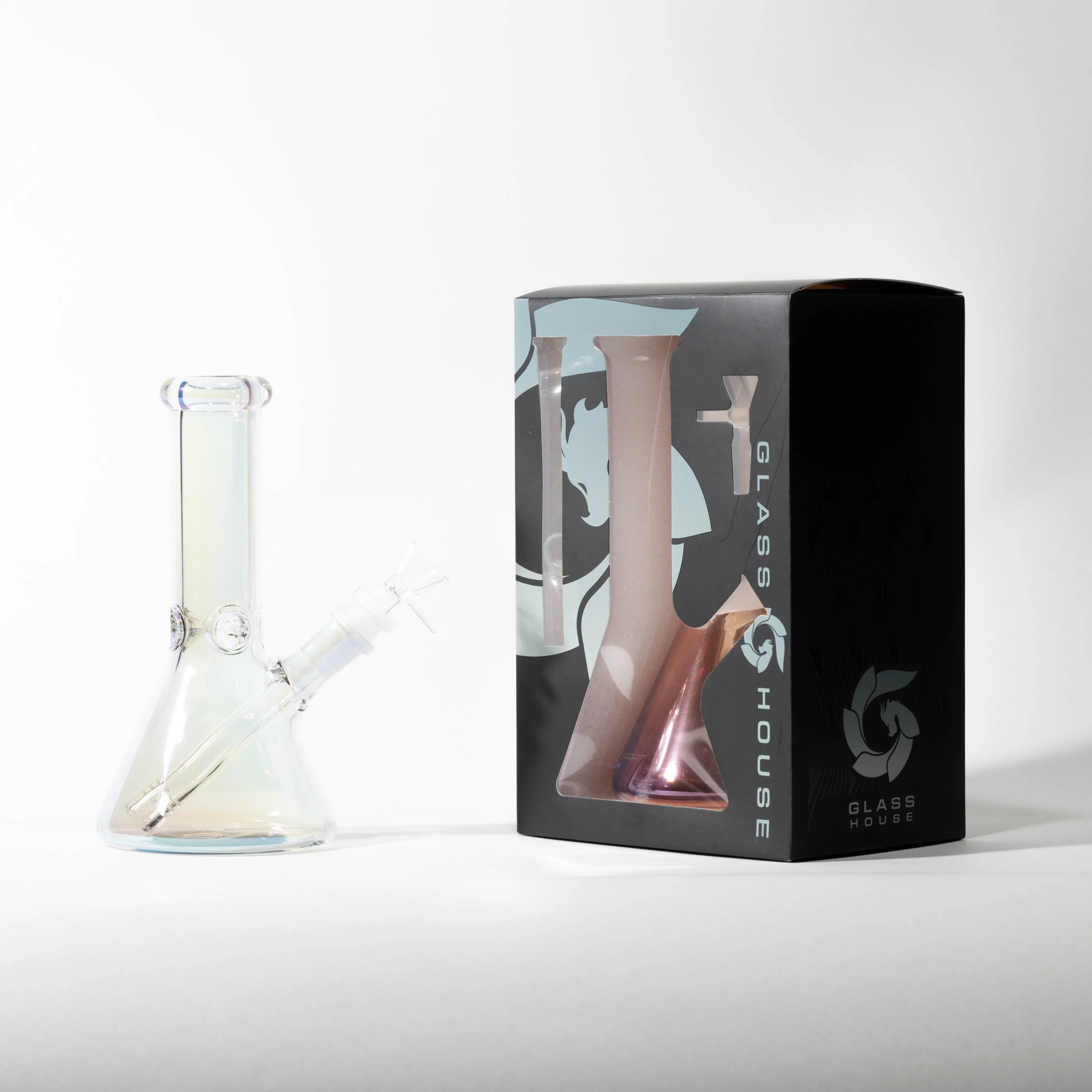 8" Clear Iridescent Mini Beaker