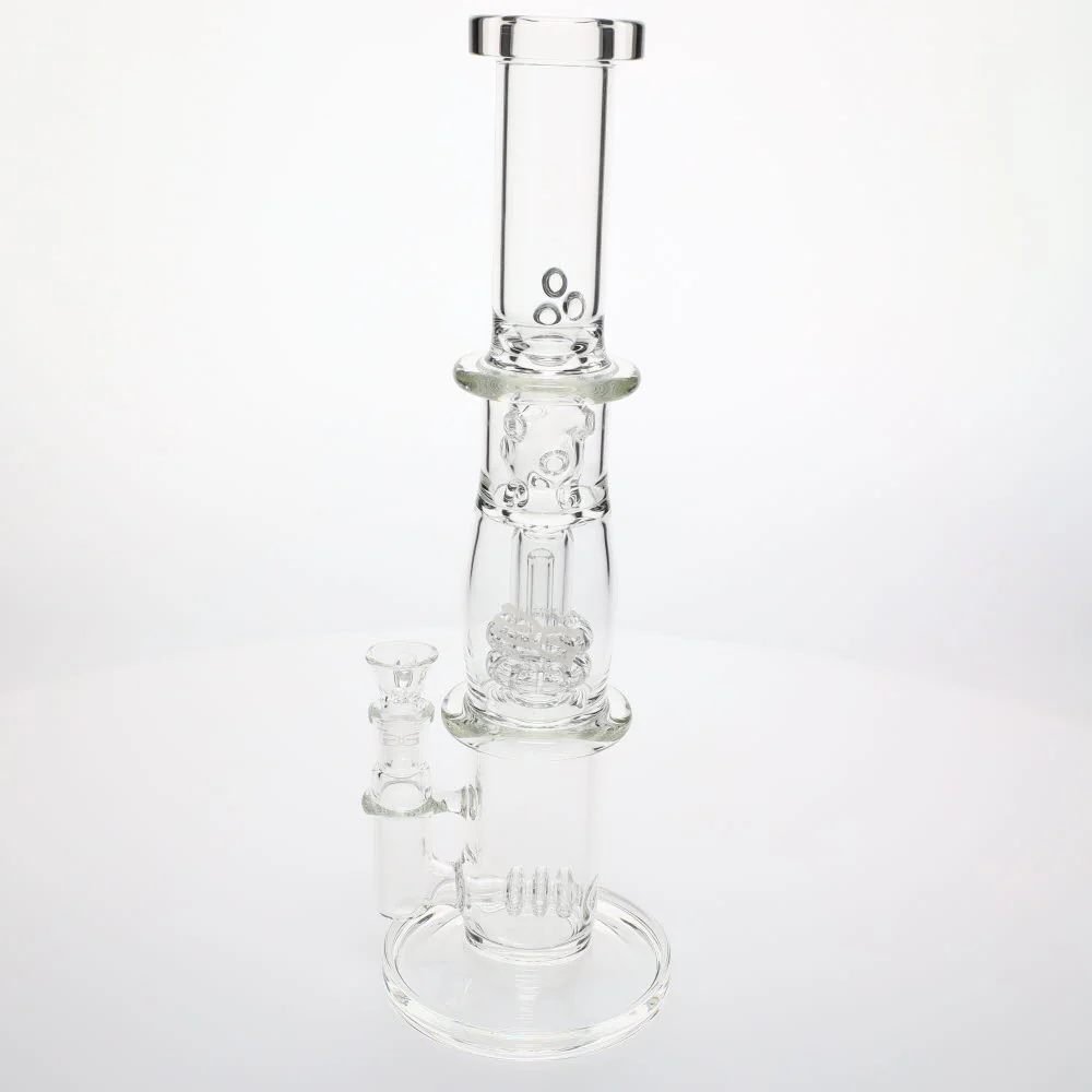 Geo's Glass Double Shredder Straight Tube - 14"