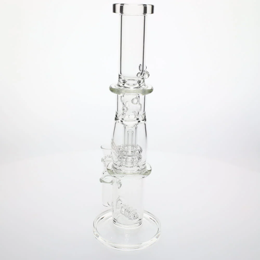 Geo's Glass Double Shredder Straight Tube - 14" - Image 2