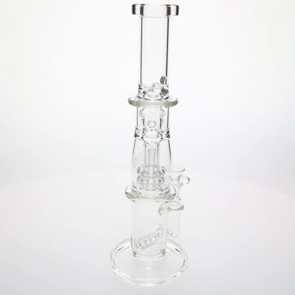 Geo's Glass Double Shredder Straight Tube - 14" - Image 3