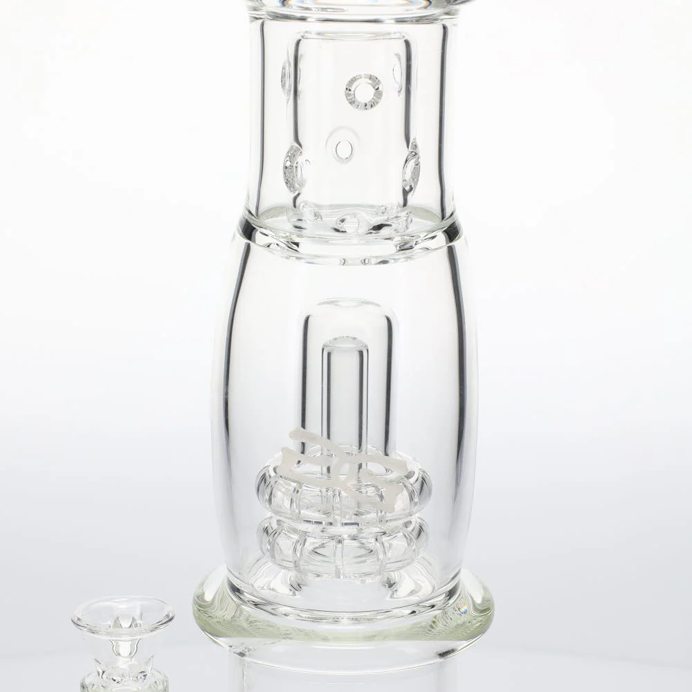 Geo's Glass Mega Double Shredder Straight Tube – 18" - Image 2