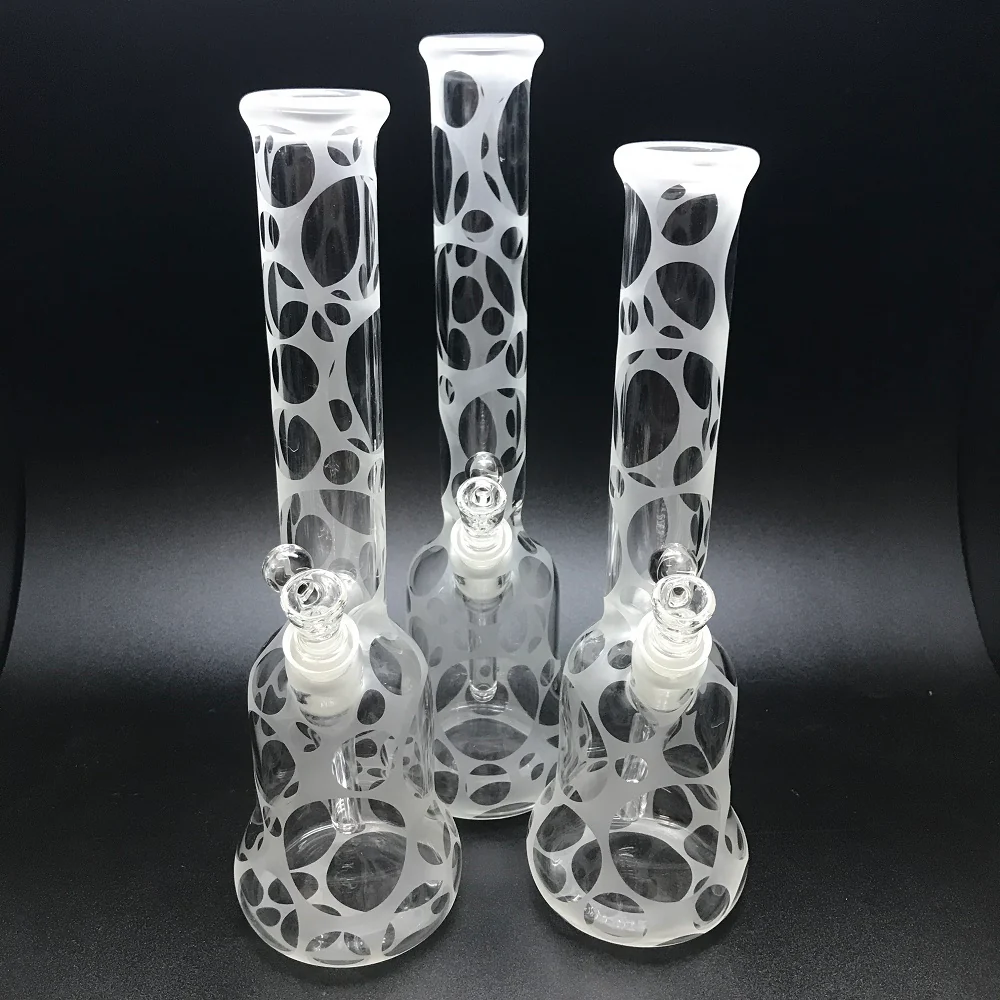 Oddball Glass Sandblasted Flower 38mm Tube with White Accents SALE