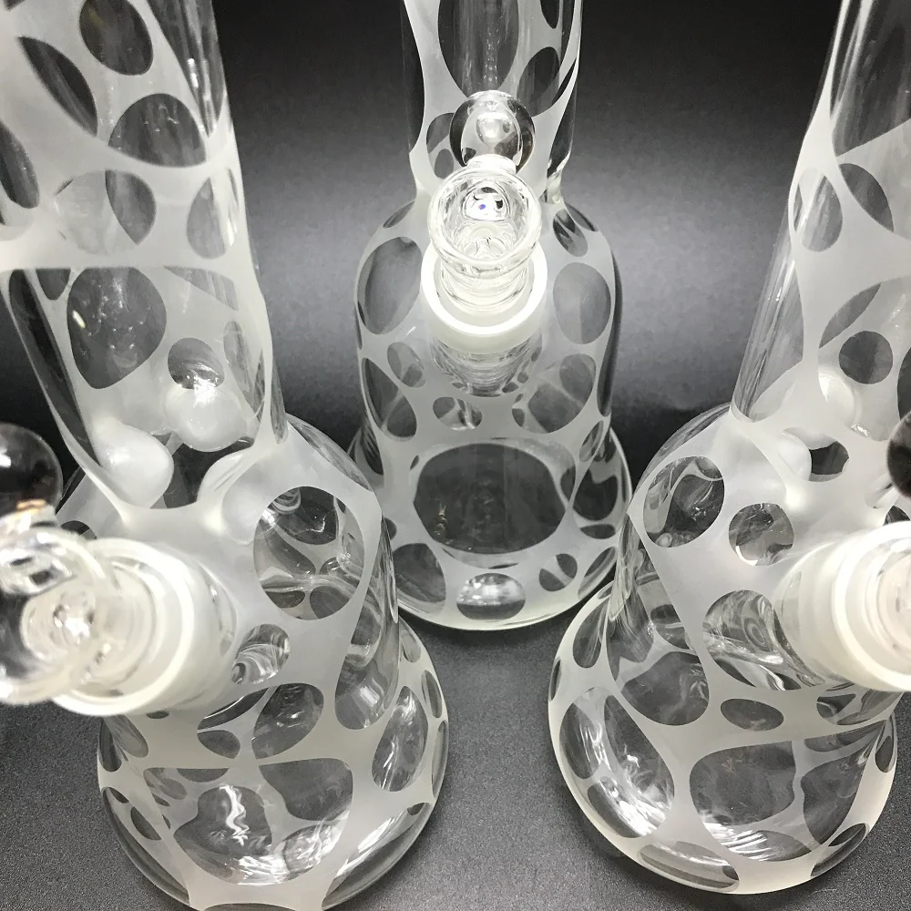 Oddball Glass Sandblasted Flower 38mm Tube with White Accents SALE - Image 4