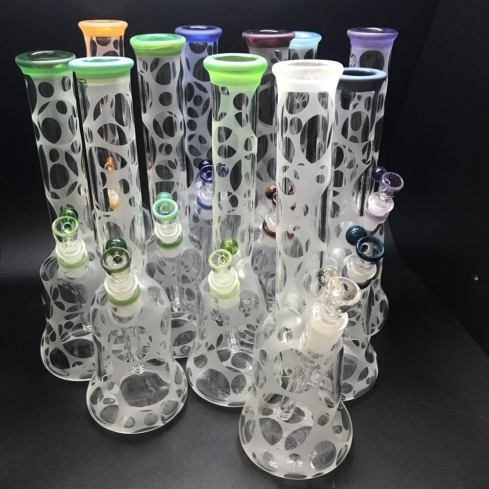 Oddball Glass Sandblasted Flower 38mm Tube with Color Accents SALE - Image 4
