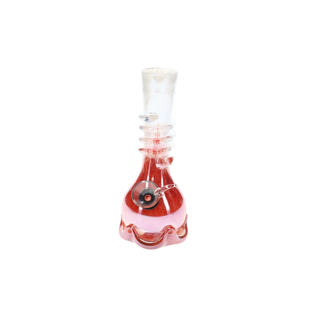 Soft Glass 7" Skinny Neck Crown Wrap Water Pipe - Image 3