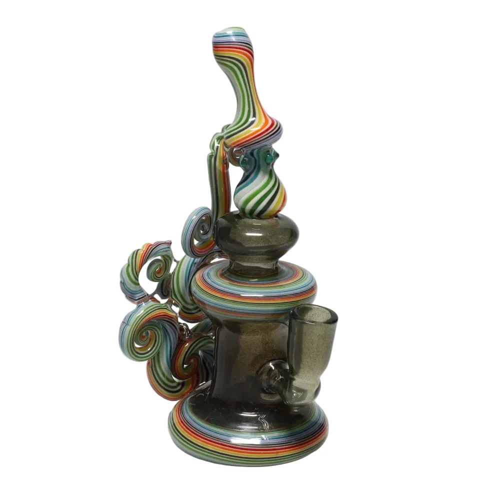 Haha Glass Rainbow Multi Section Curly Bubbler - Image 2