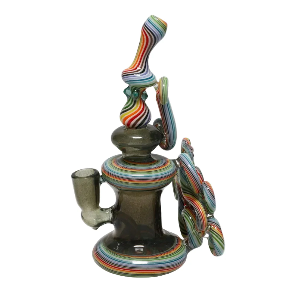 Haha Glass Rainbow Multi Section Curly Bubbler - Image 3