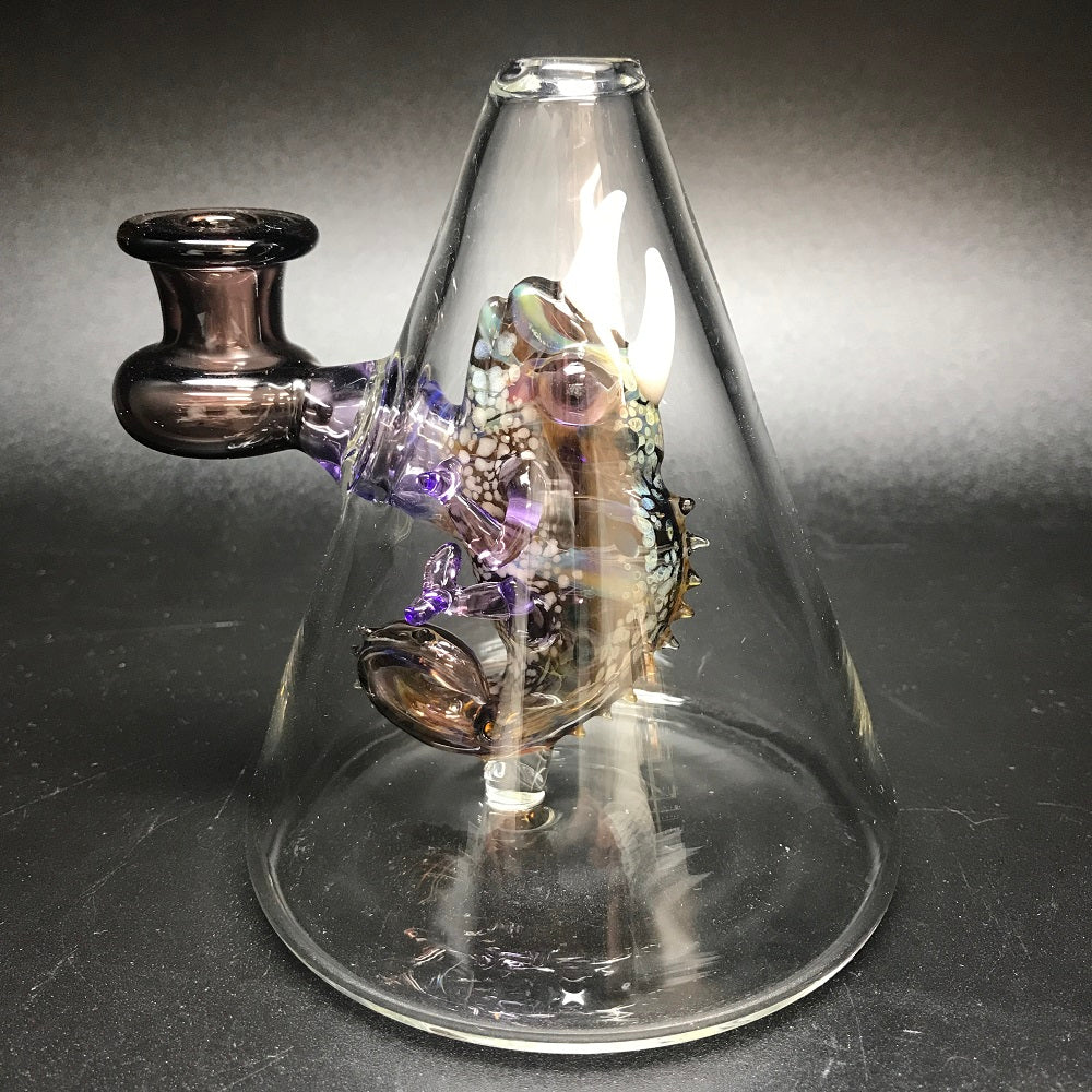 Hardman Art Glass Brown Chameleon Bubbler - Image 2
