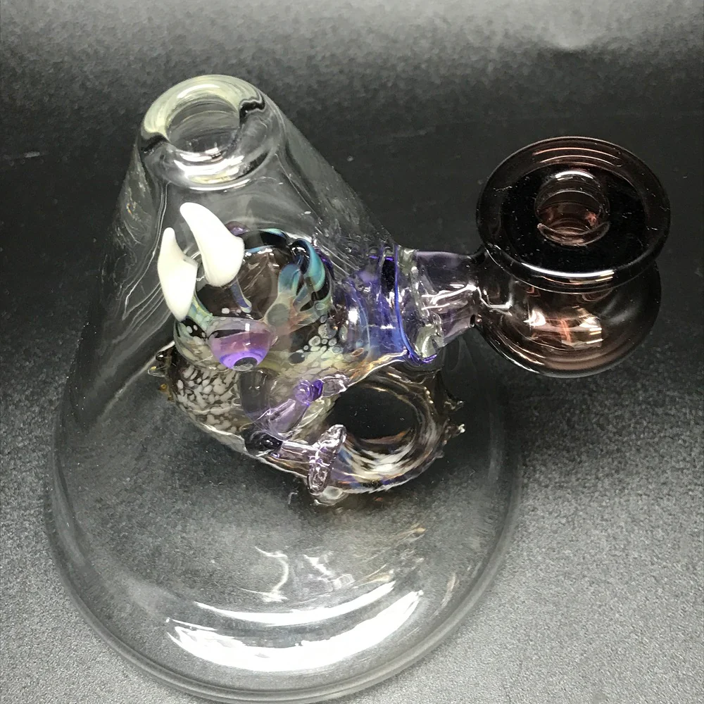 Hardman Art Glass Brown Chameleon Bubbler - Image 4