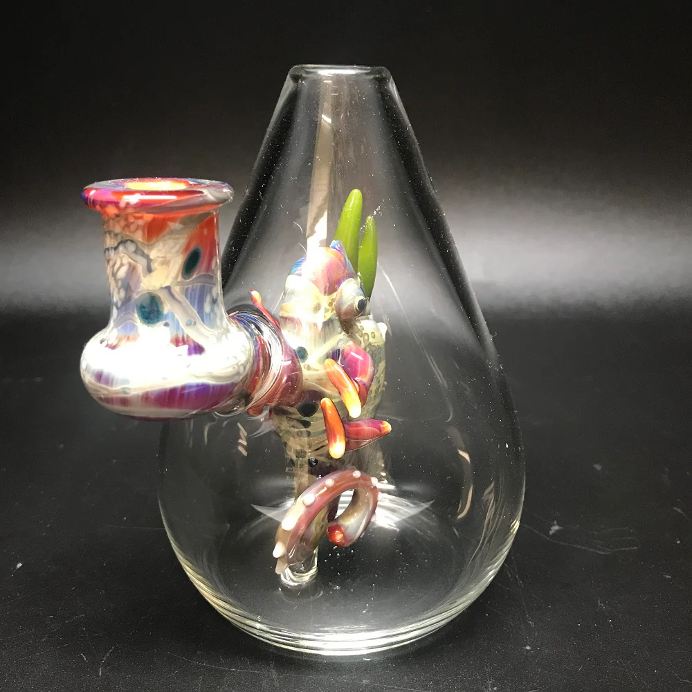 Hardman Art Glass Colorful Chameleon Bubbler - Image 4