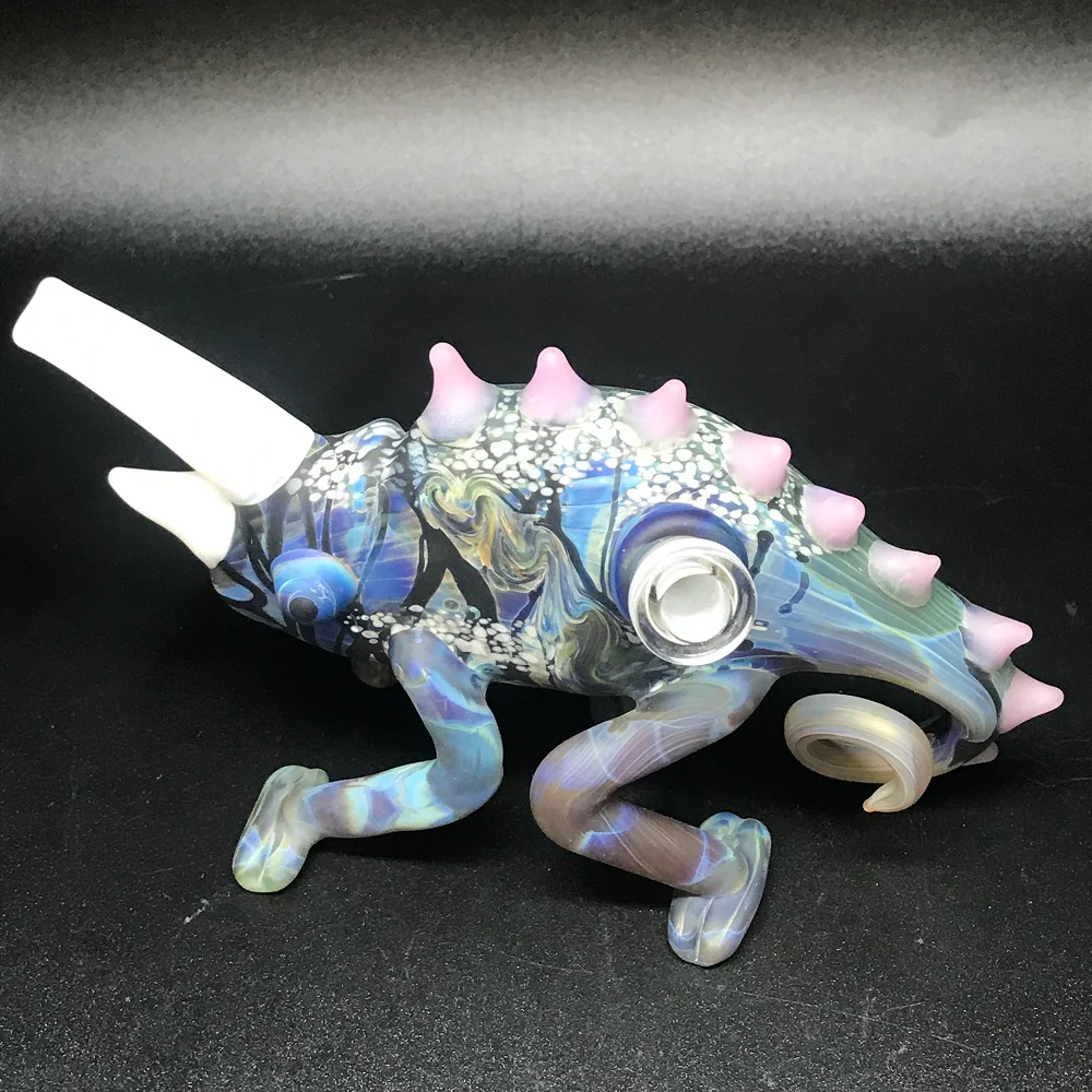Hardman Art Glass Freestanding Chameleon Bubbler - Image 3