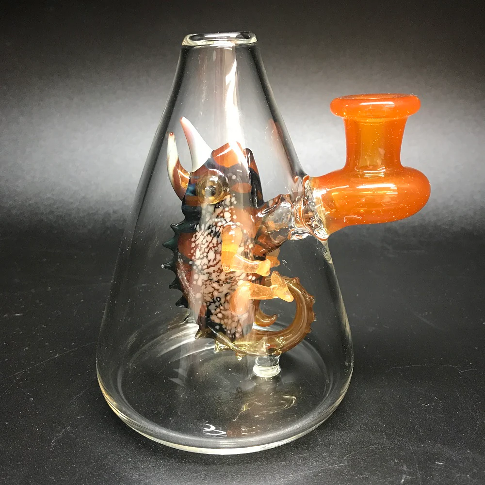 Hardman Art Glass Orange Chamelon Bubbler - Image 2