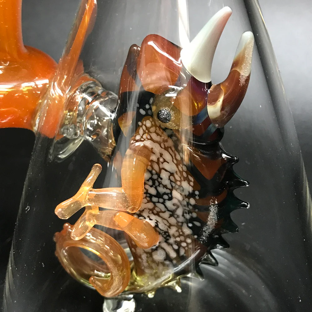 Hardman Art Glass Orange Chamelon Bubbler - Image 3