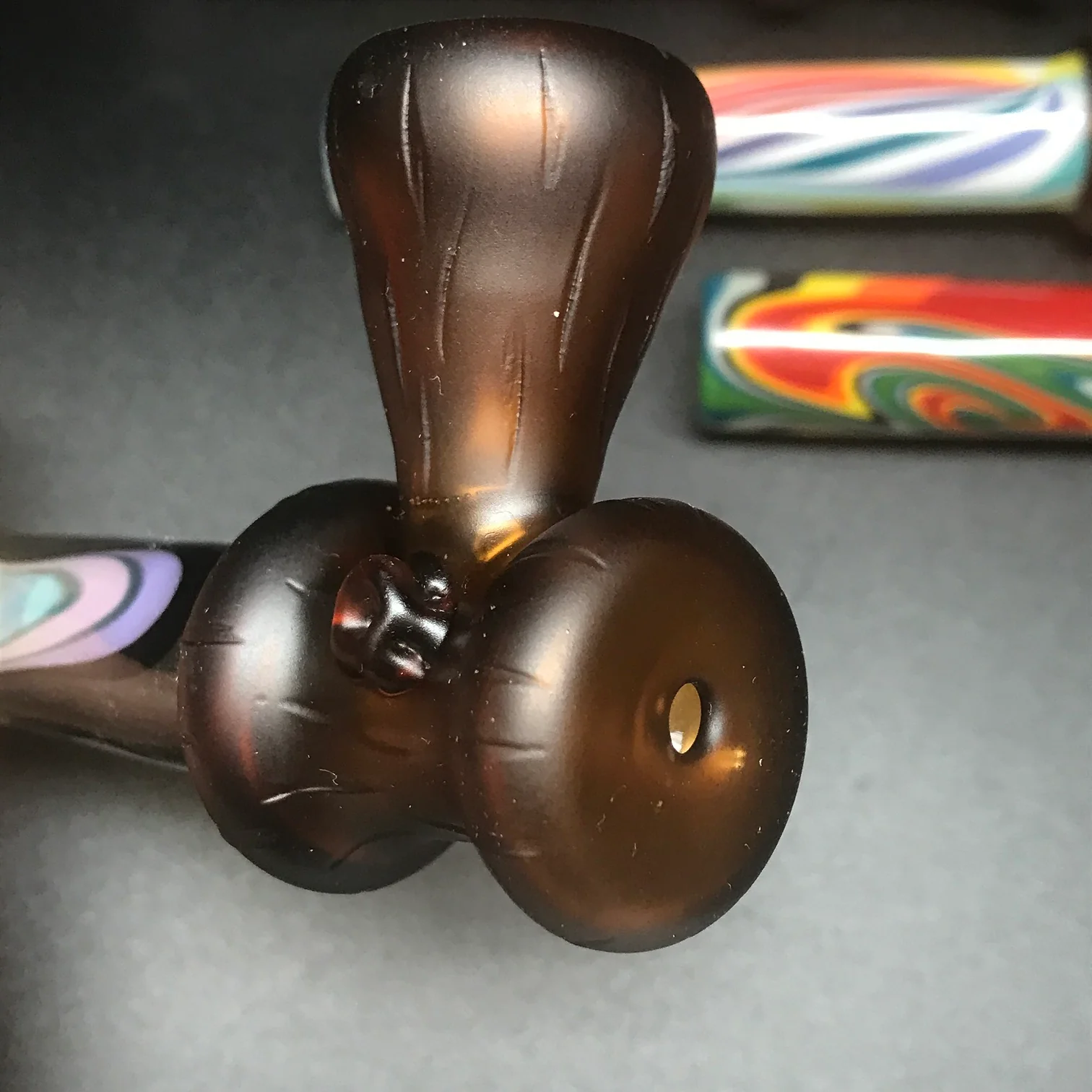 Chad G Glass Wood Wig Wag Peace Pipe - Image 2