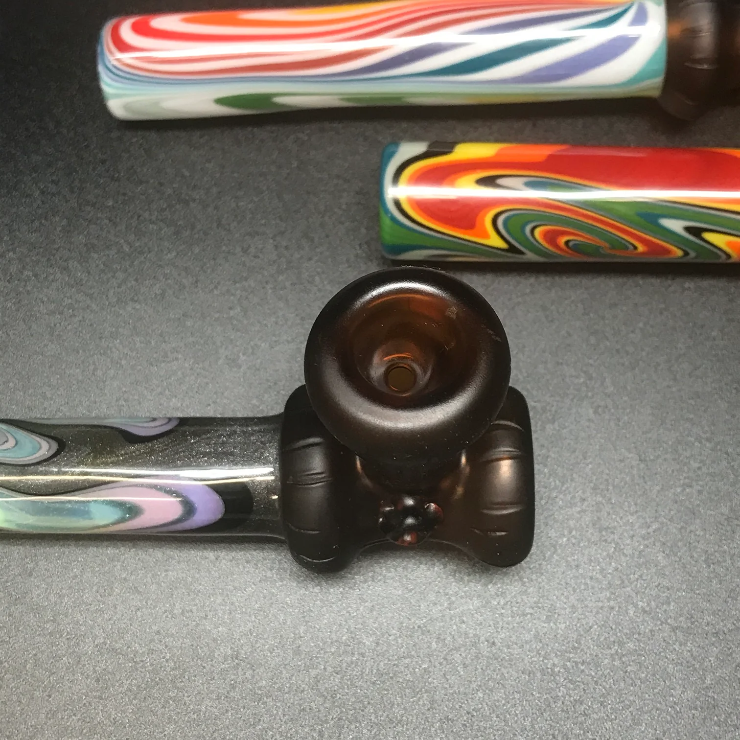 Chad G Glass Wood Wig Wag Peace Pipe - Image 3