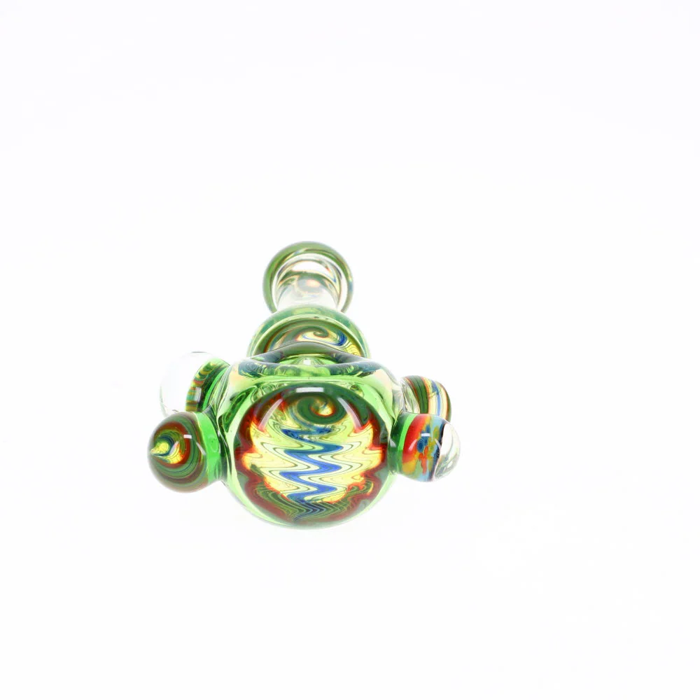 Cowboy Glass Worked Green & Rainbow Marbled Deluxe Spoon - Image 2