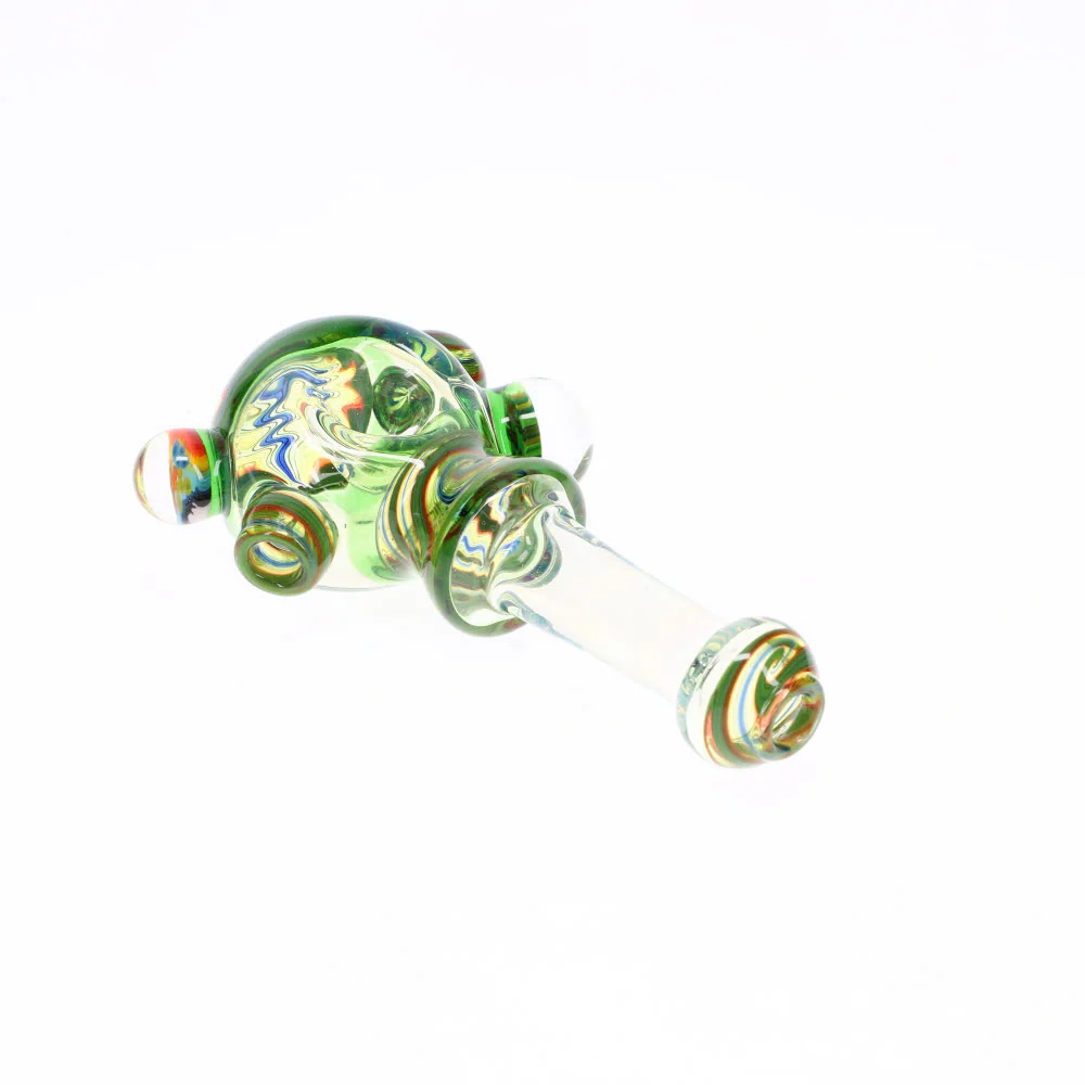 Cowboy Glass Worked Green & Rainbow Marbled Deluxe Spoon - Image 4