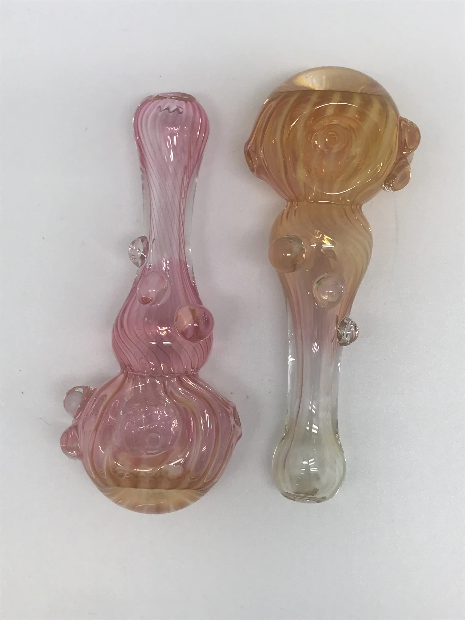 Dot Mark Glass Gold Fume Lined Starburst Cap Pipe - Image 2
