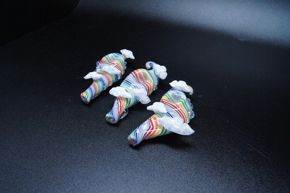 HAHA Glass White Rainbow Whisp Pipe - Image 2